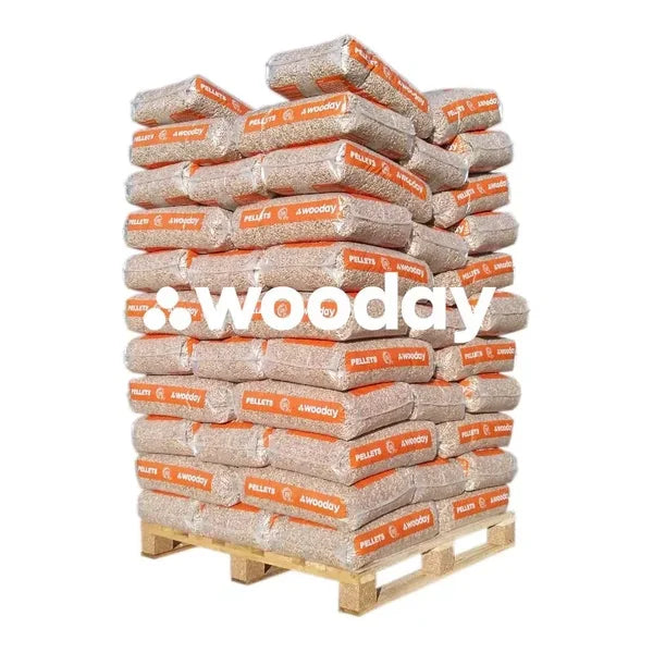 Wooday Holzpellets - Palette mit 65 Säcken - 15 kg