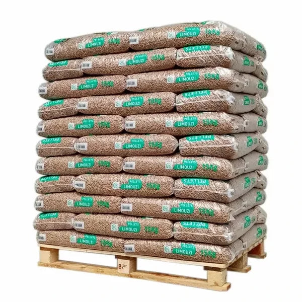 Holzpelletpalette mit 66 Säcken - 15 kg
